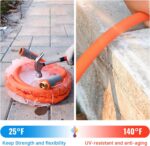 YAMATIC Flexible Garden Hose 5/8" x 75ft, 360° Swivel Handle, Burst 600 PSI | Water Hose for All-weather, 3/4" Brass Connections for Leakproof, Lightweight Hose for Lawn, Agriculture, Orange - Image 7