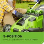 Greenworks 40V 20 in Push Lawn Mower, 4.0 Ah and 2.0 Ah Battery, Charger - Image 6