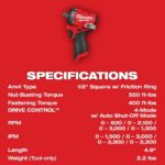 Milwaukee M12 FUEL Stubby 1/2 Inch Impact Wrench (Bare Tool) - Image 3