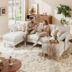 U Shaped Sectional Couches for Living Room, Modular Sectional Sofa with Double Chaise Lounge, 4 Seat Chenille Upholstered Sofa Set, Soft Comfy Couch for Apartment Home (Light Gray) - Image 8