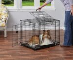 MidWest Homes for Pets Medium Ovation Double Door 30-inch Folding Metal Dog Crate, Front and Up & Away Side Doors, Space-Saving Design - Image 3