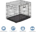 MidWest Homes for Pets Medium Ovation Double Door 30-inch Folding Metal Dog Crate, Front and Up & Away Side Doors, Space-Saving Design - Image 4