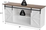 JUMMICO TV Stand for 65 Inch TV, Sliding Barn Doors, Bright White | Farmhouse Entertainment Center, Storage Cabinets, Adjustable Shelves, Media Console for Living Room, Bedroom - Image 8