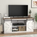 JUMMICO TV Stand for 65 Inch TV, Sliding Barn Doors, Bright White | Farmhouse Entertainment Center, Storage Cabinets, Adjustable Shelves, Media Console for Living Room, Bedroom - Image 9
