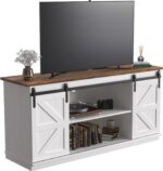 JUMMICO TV Stand for 65 Inch TV, Sliding Barn Doors, Bright White | Farmhouse Entertainment Center, Storage Cabinets, Adjustable Shelves, Media Console for Living Room, Bedroom - Image 10