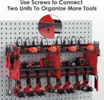 CCCEI Wall Mount Modular Tool Charging Organizer, Red, 1 Pack, 3 Tier. | Drill Battery Storage Rack with Hooks, Garage Workshop, Gifts for Men, Dad, Husband Anniversary, Birthday, Christmas - Image 7