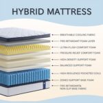 Queen Mattress, 10 Inch Ultra Comfort Hybrid Mattresses Queen Size, Foam with Independent Pocket Springs Mattress in a Box Pressure Relief & Supportive, Medium Firm - Image 3