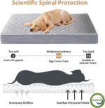 WNPETHOME Orthopedic Waterproof Extra Large Senior Dogs Bed for Comfy Sleep | XL Washable Ped Bed with Removable Cover, Multi-Needle Quilting XL Crate Bed for Large Sized Dog Relax, Light Grey 42x30 Inch - Image 4