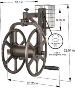 Liberty GARDEN 712 Single Arm Navigator Multi-Directional Garden Hose Reel, Holds 125-Feet of, 5/8-Inch, Bronze - Image 7