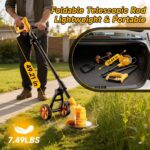 20000 RPM Electric Weed Wacker with Wheel,12″ Brushless Cordless Weed Eater Battery Powered,4-in-1 Brush Cutter/String Trimmer/Grass Edger/Tiller for Garden,Weed Trimmer,2 Battery (Yellow) - Image 10