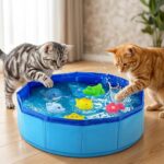 Cat Pool Toy with Fish-Water Cat Toys, Portable Cat Pool Toy for Indoor Cats & Outdoor Play, Perfect for Bored Kittens & Adult Cats, Summer Cooling & Enrichment (A) - Image 3