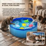 Cat Pool Toy with Fish-Water Cat Toys, Portable Cat Pool Toy for Indoor Cats & Outdoor Play, Perfect for Bored Kittens & Adult Cats, Summer Cooling & Enrichment (A) - Image 6