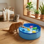 Cat Pool Toy with Fish-Water Cat Toys, Portable Cat Pool Toy for Indoor Cats & Outdoor Play, Perfect for Bored Kittens & Adult Cats, Summer Cooling & Enrichment (A) - Image 10
