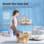 Bedsure AeroFrost™ Cooling Small Dog Bed, Round Washable, 25In Arctic Blue | Q-Max>0.4 Cat Beds for Indoor Cats, Comfort Cooling Summer Pet Bed,Anti-Slip Bottom,for Puppies and Kittens - Image 4