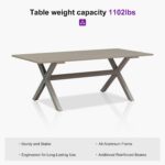 PURPLE LEAF Patio Dining Set for 8 with Cushions Champagne with Cover | Aluminum Frame Rust-Proof Solid Welds, No Wobble Stable Dining, Matching Cover Protect Year-Round - Image 7