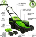 Greenworks 48V (2 x 24V) 17" Brushless Cordless Lawn Mower + 24V Drill / Driver, (2) 4.0Ah USB Batteries (USB Hub) and Dual Port Rapid Charger Included - Image 3