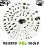 Greenworks 48V (2 x 24V) 17" Brushless Cordless Lawn Mower + 24V Drill / Driver, (2) 4.0Ah USB Batteries (USB Hub) and Dual Port Rapid Charger Included - Image 7