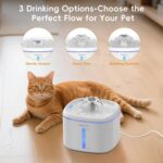 Cat Water Fountain,2.5L/84oz Pet Water Fountain for Cats Inside, Cat Fountain for Drinking with Ultra Quiet Pump(≤20dB)& LED Blue Light - for Pets S - Image 4
