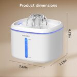 Cat Water Fountain,2.5L/84oz Pet Water Fountain for Cats Inside, Cat Fountain for Drinking with Ultra Quiet Pump(≤20dB)& LED Blue Light - for Pets S - Image 10