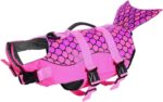 ASENKU Dog Life Jacket - Pet Safety Vest for Swimming & Boating, Shark Life Jacket with Floatation, Dog Lifesavers Swimsuits for Small Medium Large Dogs (Mermaid Pink, L) - Image 3