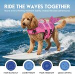 ASENKU Dog Life Jacket - Pet Safety Vest for Swimming & Boating, Shark Life Jacket with Floatation, Dog Lifesavers Swimsuits for Small Medium Large Dogs (Mermaid Pink, L) - Image 9