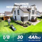 16-Inch 40V Max Brushless Cordless Electric Push Lawn Mower | Includes 40V Max 4.0Ah battery and charger; 148Wh total energy for fewer charging interruptions during routine yard care. - Image 3
