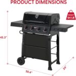 Feasto 4-Burner Gas Grill with Side Tables, 36,000 BTU, 559 Sq. In., Black | Outdoor Propane BBQ Grill with Premium Enameled Coated Chamber Body & Porcelain-Enameled Grates for Deck Party & Patio BBQ - Image 3