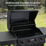 Feasto 4-Burner Gas Grill with Side Tables, 36,000 BTU, 559 Sq. In., Black | Outdoor Propane BBQ Grill with Premium Enameled Coated Chamber Body & Porcelain-Enameled Grates for Deck Party & Patio BBQ - Image 6