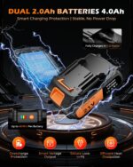 21V Cordless Drill Set with Case | Easy to Control & Lightweight | 2 Batteries | 3/8" Keyless Chuck | For Home Repair & Furniture Assembly - Image 4