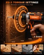 21V Cordless Drill Set with Case | Easy to Control & Lightweight | 2 Batteries | 3/8" Keyless Chuck | For Home Repair & Furniture Assembly - Image 6