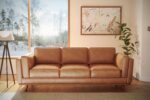 Valencia Artisan Full Leather Sofa 88” - Pure Full Italian Nappa Leather Couch, Solid Wood Accent, Ultimate Comfort, Cognac Tan - Image 3