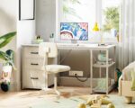 AODK 51 Inch White Computer Desk with Drawers & USB Power Outlets | Reversible Home Office Desk with Storage Shelves, Work from Home, Modern Work/Writing/Study Table for Bedroom, White - Image 8