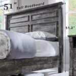 Aitjunz Farmhouse Queen Size Bed Frame with 51" Tall Headboard, Wood Platform Bed Frame with 20" Tall Roman Column Decoration Footboard & 2 Large Storage Drawers, No Box Spring Needed (Light Grey) - Image 5