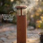 Sunnydaze 70" Extra Large Chiminea Outdoor Fireplace with Built-in Log Rack | Rustic Patina, Steel, Wood Burning Metal Firepit with Chimney, Outdoor Chiminea Fire Pit for Outside Patio, Deck, or Backyard - Image 6