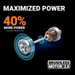 Worx Cordless Lawn Mower, 40V 17" 2-in-1 Grass Mower for 1/4 Acre, WG745 | Brushless Power, Mulching & Bagging, 2 x 4.0Ah Batteries & 4.0A Charger Included, PowerShare - Image 4
