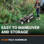 Worx Cordless Lawn Mower, 40V 17" 2-in-1 Grass Mower for 1/4 Acre, WG745 | Brushless Power, Mulching & Bagging, 2 x 4.0Ah Batteries & 4.0A Charger Included, PowerShare - Image 7