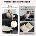 106" Cloud Sectional Boneless Couches for Living Room, Modular L Shaped Couch with Deep Seat Oversized Left Facing Chaise, Memory Foam Compressed Spineless 3 Seater Sofa for Bedroom Apartment, Black - Image 4