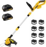 20V Electric Weed Wacker Edger Lawn Tool, Battery Powered Weed Eater 12-Inch Cordless String Trimmer Grass Trimmer Lightweight Yard Tools for Garden, Lawn Mower Cutter with 2 2.0Ah Battery and Charger - Image 2