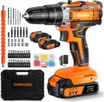 21V Cordless Drill Set with Case | Easy to Control & Lightweight | 2 Batteries | 3/8" Keyless Chuck | For Home Repair & Furniture Assembly - Image 2