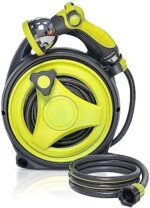 50ft Retractable Garden Hose Reel, Portable Hose Reel, 45+5FT with 10 Patterns Spray Nozzle, Adapts to standard US hose plugs, Hose Reel for Garden Watering Car Washing Pet -Green - Image 2