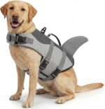 ASENKU Dog Life Jacket - Pet Safety Vest for Swimming & Boating, Shark Life Jacket with Floatation, Dog Lifesavers Swimsuits for Small Medium Large Dogs (Grey, L) - Image 2