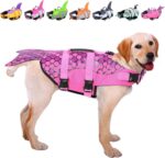 ASENKU Dog Life Jacket - Pet Safety Vest for Swimming & Boating, Shark Life Jacket with Floatation, Dog Lifesavers Swimsuits for Small Medium Large Dogs (Mermaid Pink, L) - Image 2