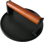 Burger Press 7.08" Round,Heavy-Duty Cast Iron Smash Burger Press Meat Steak With Wood Handle for Blackstone Camp chef Pitboss Weber Griddle Grills(Round) | Heavy Duty Good for Blackstone Camp chef Pitboss Weber Griddle - Image 2