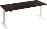 Bush Business Furniture 72-inch Electric Height Adjustable Standing Desk, Ergonomic Sit-Stand Computer Table for Home and Professional Office, Move 40 Series, Black Walnut with White Base - Image 2