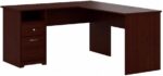 Bush Home Cabot 60W L Shaped Computer Desk with Drawers in Harvest Cherry - Image 2