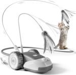 CYROS 3-in-1 Interactive Cat Toy - 2-Speed Automatic Moving Mouse Cat Toys Self Play with 2pcs Hanging Feather String Ribbon and Wiggly Silicone Mice Tail for Bored Indoor Adult Cats Kittens - Image 2