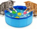 Cat Pool Toy with Fish-Water Cat Toys, Portable Cat Pool Toy for Indoor Cats & Outdoor Play, Perfect for Bored Kittens & Adult Cats, Summer Cooling & Enrichment (A) - Image 2