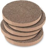 Catify Spin n' Scratch Cat Scratch Pad Refill - Round, 5-Pack | Corrugated Cardboard, Double Sided Cat Scratching Pad, Indoor Furniture Protector, Durable, For Kittens and Cats, - Image 2