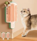 Catnip Toys for Indoor Cats 2 Pack, Stick on Wall Cat Brush with Catnip Ball Toys, 2 in 1 Massage & Self Groomer, Corner Brush - Image 2