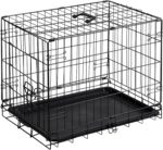 DUMOS 24 Inch Dog Crate, Foldable Puppy Small Dog Cage Pet Kennel | Single Door Metal Wire, Plastic Leak-Proof Pan Tray, Portable Indoor Outdoor Training Travel - Image 2
